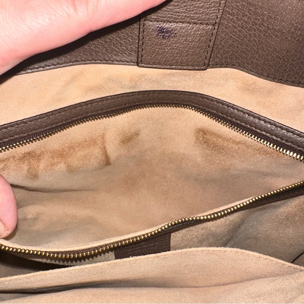 Gucci Ophidia GG Supreme Canvas Tote Bag Brown Green Red Stripe - Picture 12 of 16